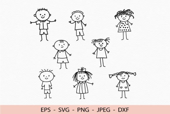 Download Stick Kids Svg Cute Boy Girl Cricut Dxf - Dxf Collection