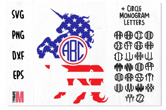 Download Unicorn Monogram USA | Circle Letters - Unicorn monogram Collection