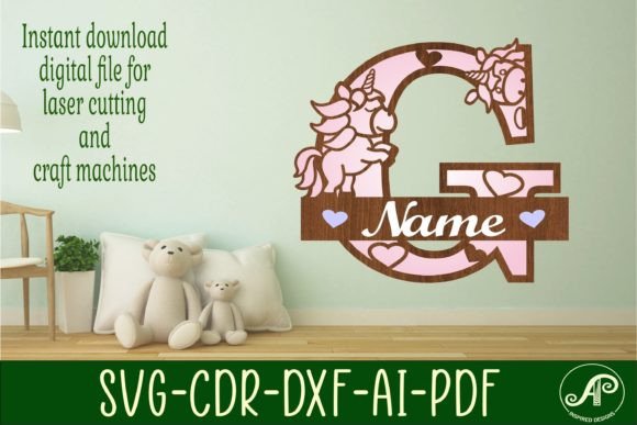 Download Unicorn Monogram Letter G SVG Cut File - Unicorn monogram Collection