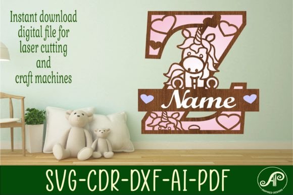 Download Unicorn Monogram Letter Z SVG Cut File - Unicorn monogram Collection