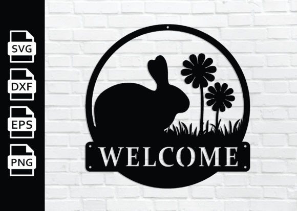 Download Easter Welcome Sign, Metal Wall Art, DXF - Dxf Collection