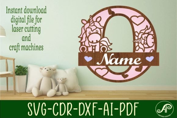 Download Unicorn Monogram Letter O SVG Cut File - Unicorn monogram Collection