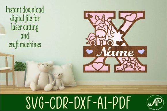 Download Unicorn Monogram Letter X SVG Cut File - Unicorn monogram Collection