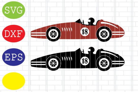 Download Retro Race Car, Racing Cars Svg Eps Dxf - Dxf Collection