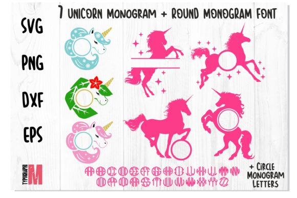 Download Unicorn Monogram Bundle SVG - Unicorn monogram Collection