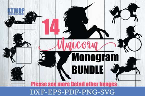 Download Unicorn Monogram 14 Bundle - Unicorn monogram Collection