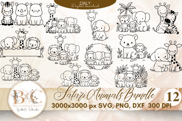 Download Safari Animals Bundle SVG PNG DXF - Dxf Collection