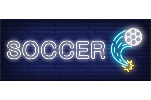 Download Soccer Neon Sign. Ball in Motion on Bric - Premium Resources