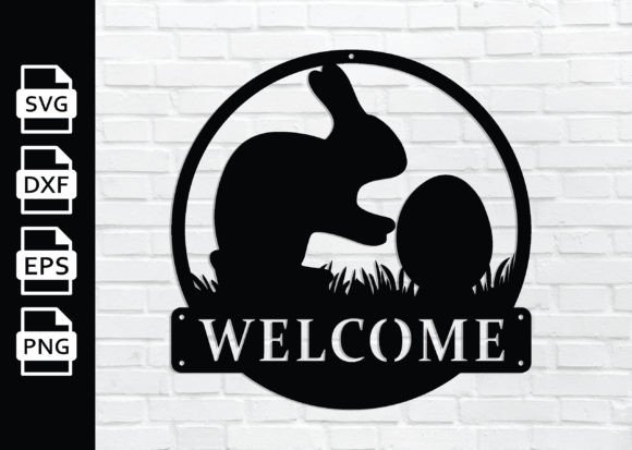 Download Easter Welcome Sign, Metal Wall Art, DXF - Dxf Collection
